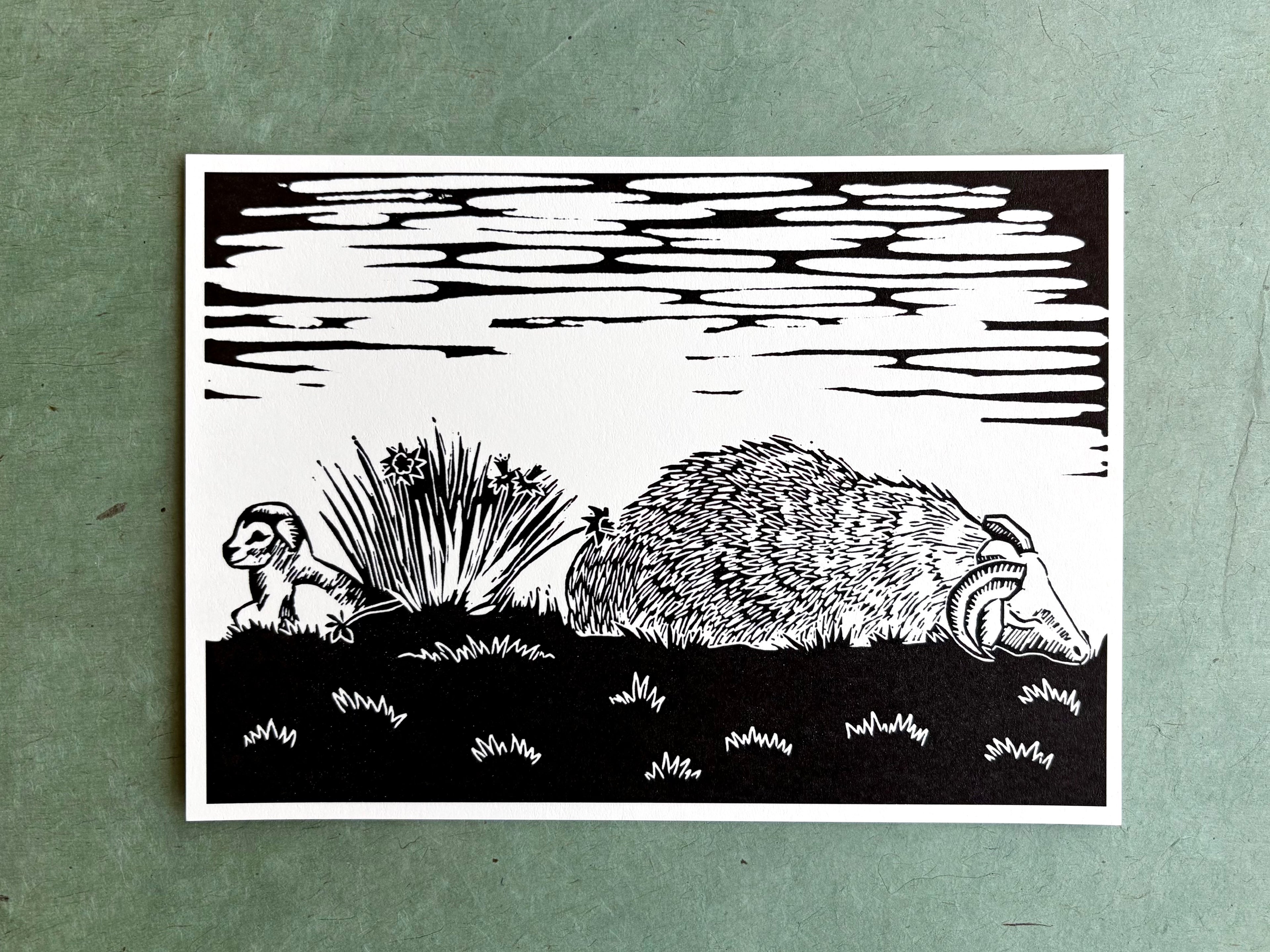 Sleepy Sheep Reproduction print
