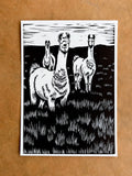 Neighborhood Llamas Reproduction print